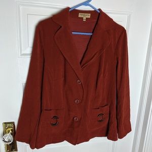 Notations Orange Plus Size Blazer